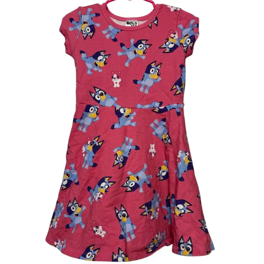 Girls Pink Bluey Dress | Size 5T - Picture 1 of 5